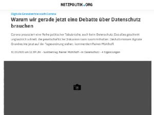 Warum wir gerade jetzt eine Debatte über Datenschutz brauchen