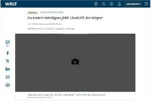 Zu wahrer Intelligenz fehlt ChatGPT der Körper