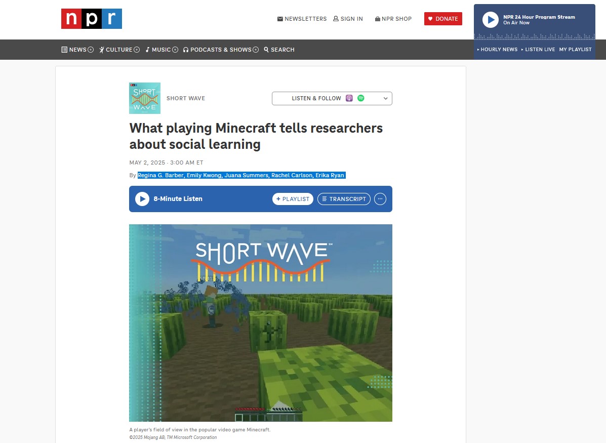 What playing Minecraft tells researchers about social learning