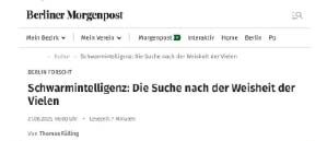 Schwarmintelligenz: Die Suche nach der Weisheit der Vielen