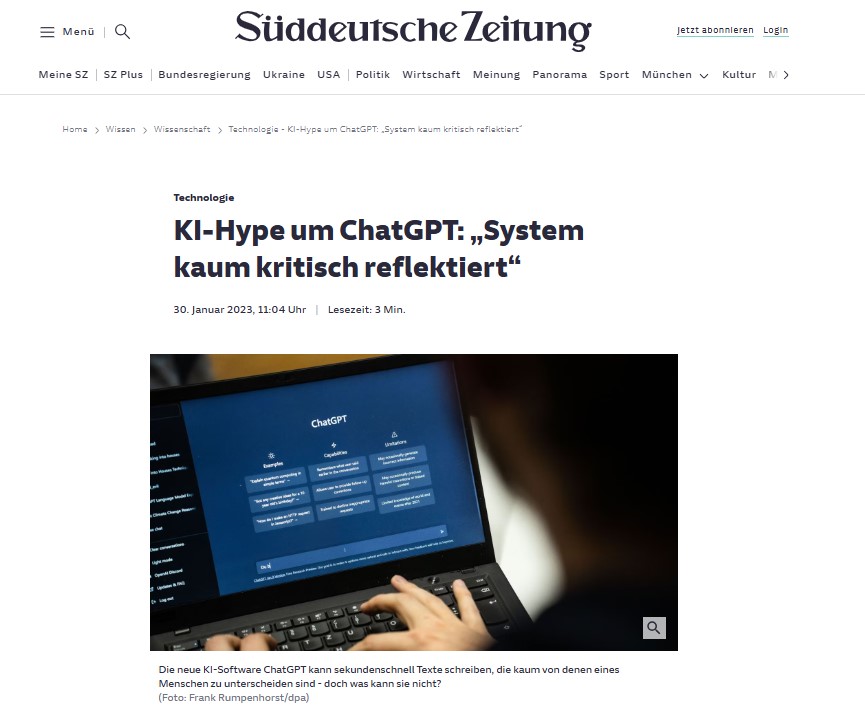 KI-Hype um ChatGPT: „System kaum kritisch reflektiert“