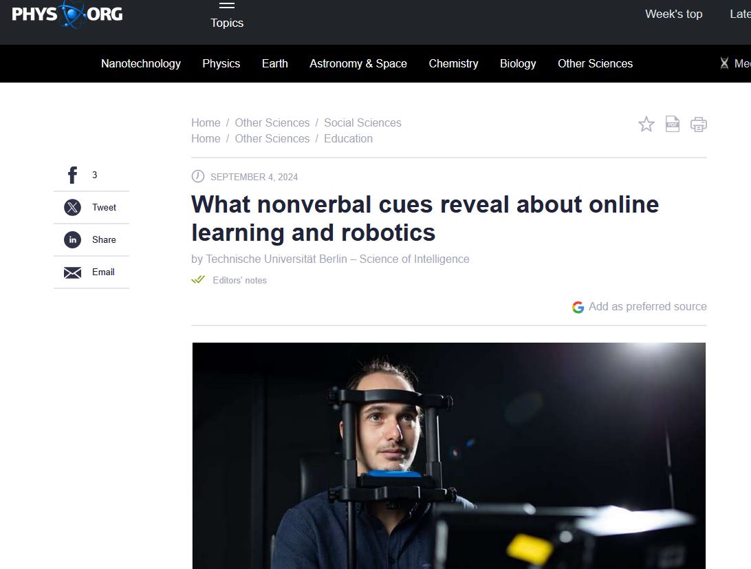 What nonverbal cues reveal about online learning and robotics