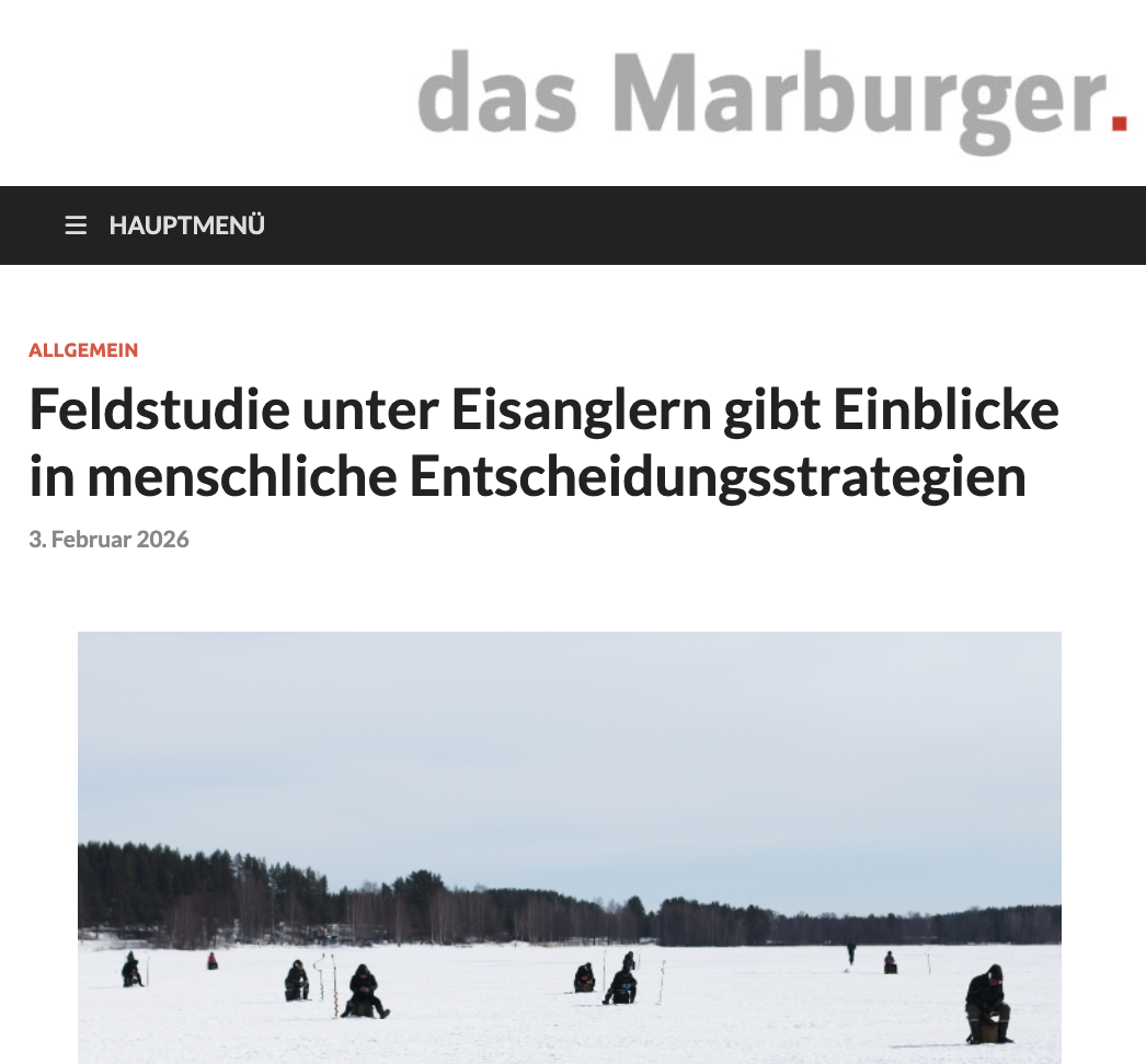 Feldstudie unter Eisanglern gibt Einblicke in menschliche Entscheidungsstrategien